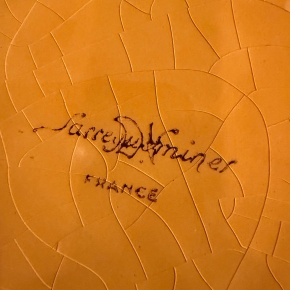 Sarreguemines Majolica pears Plate France Vintage Dessert plate 7.5 in - Picture 4 of 4